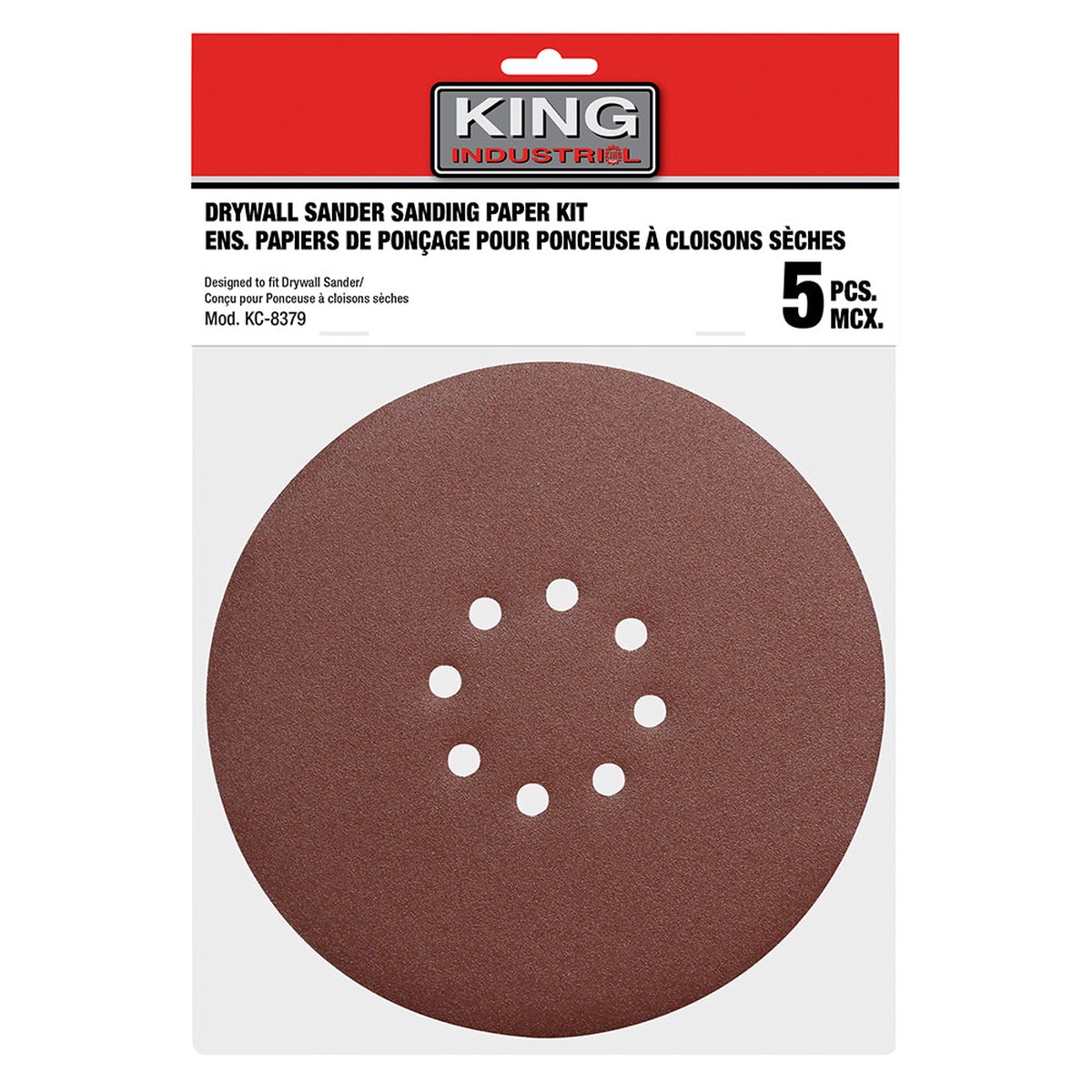 Abrasive Disc - King Canada Sanding Paper Kit, 8-7/8" Hoop & Loop, Various Grits