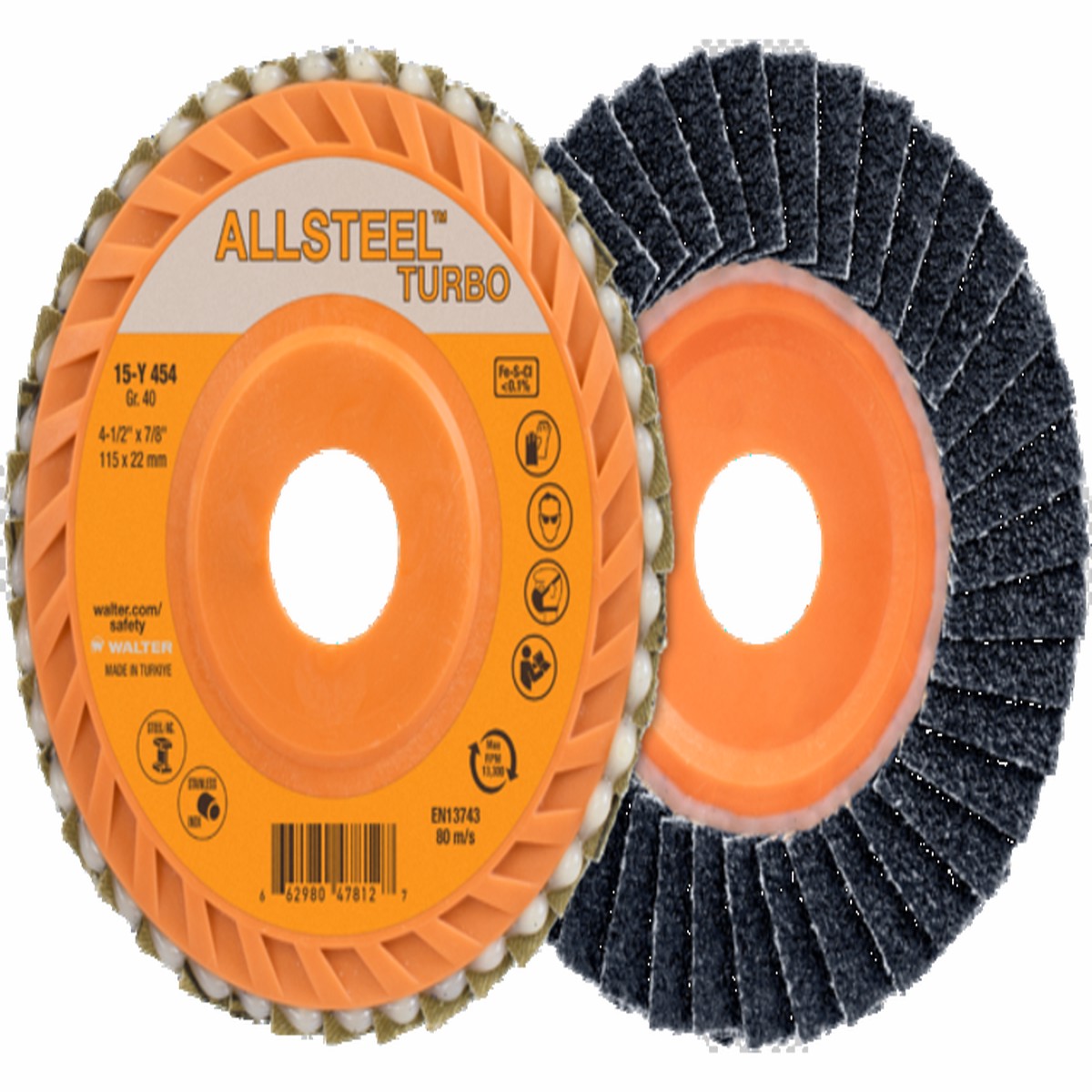 Abrasive Disc - Walter ALLSTEEL TURBO Flap Discs, 06Y