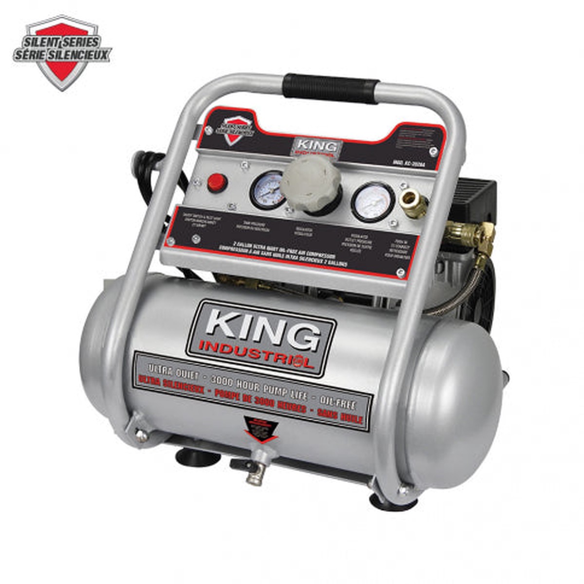 Air Compressor - King Canada 2 Gallon Oil-Free Air Compressor, KC-2020A
