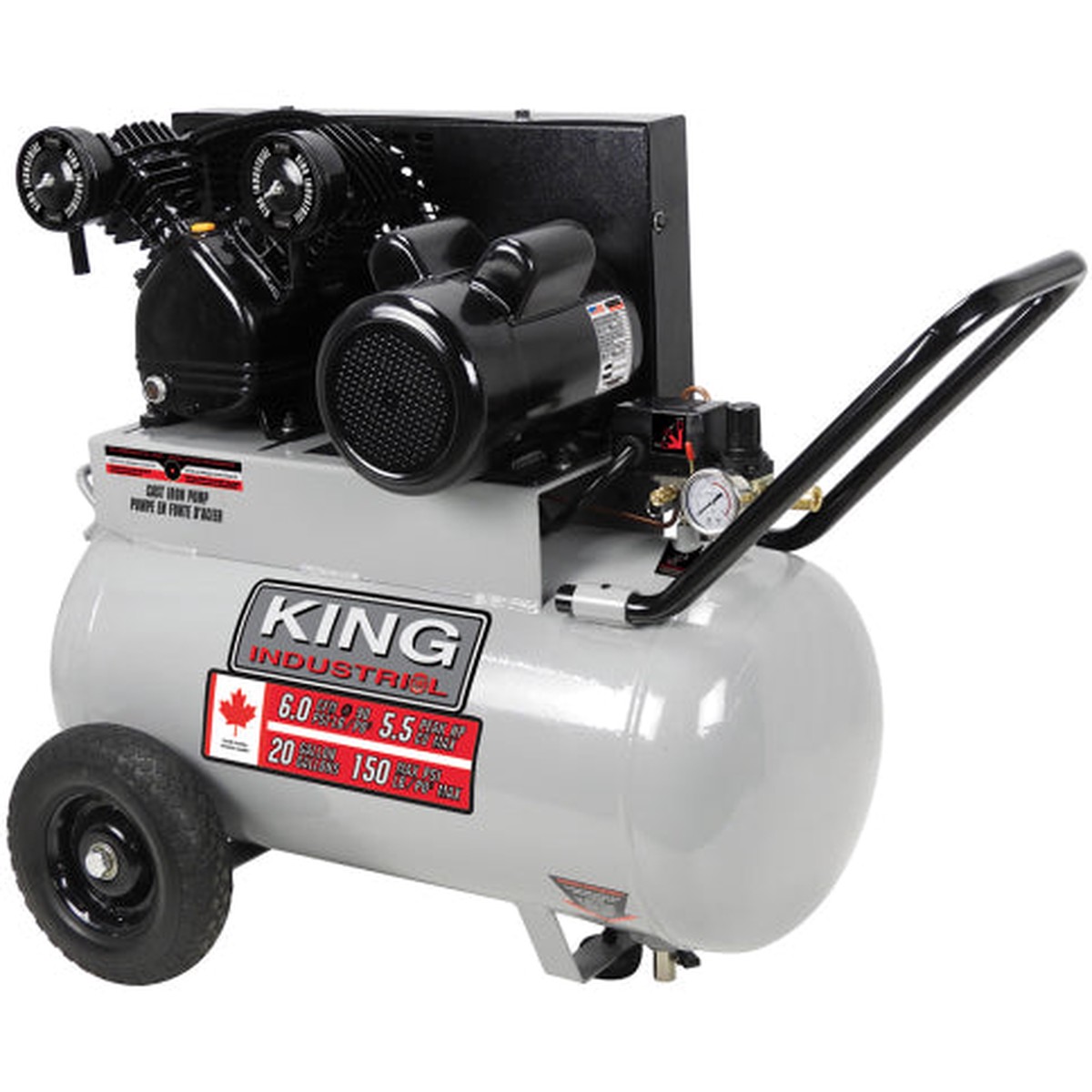 Air Compressor - King Canada 5.5 Peak HP 20 Gallon Air Compressor, KC-2051H2