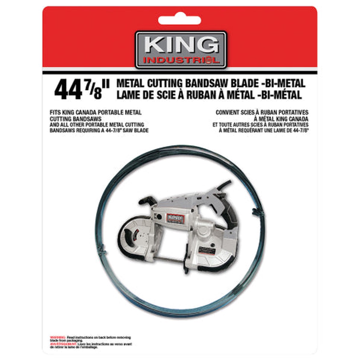 Bandsaw Blade - King Canada 44-7/8'' X 0.020'' X 1/2'' - 18 TPI Bi-Metal Bandsaw Blade, KBB-8376-BM-18