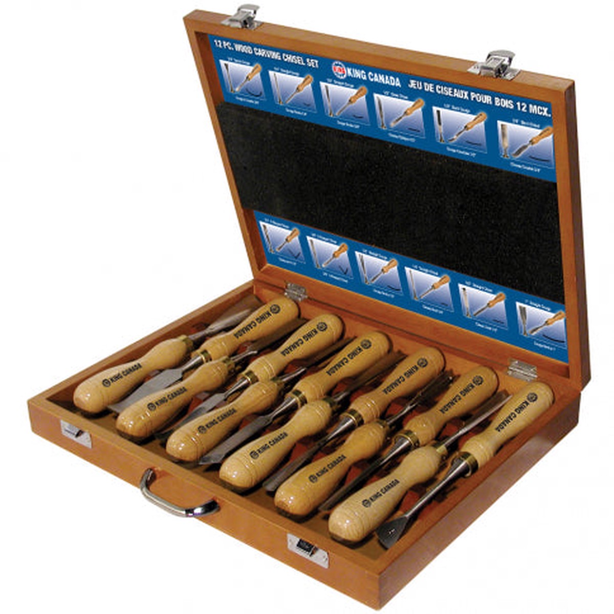 Chisel Set - King Canada 12 Piece Wood Carving Chisel Set, K-1212