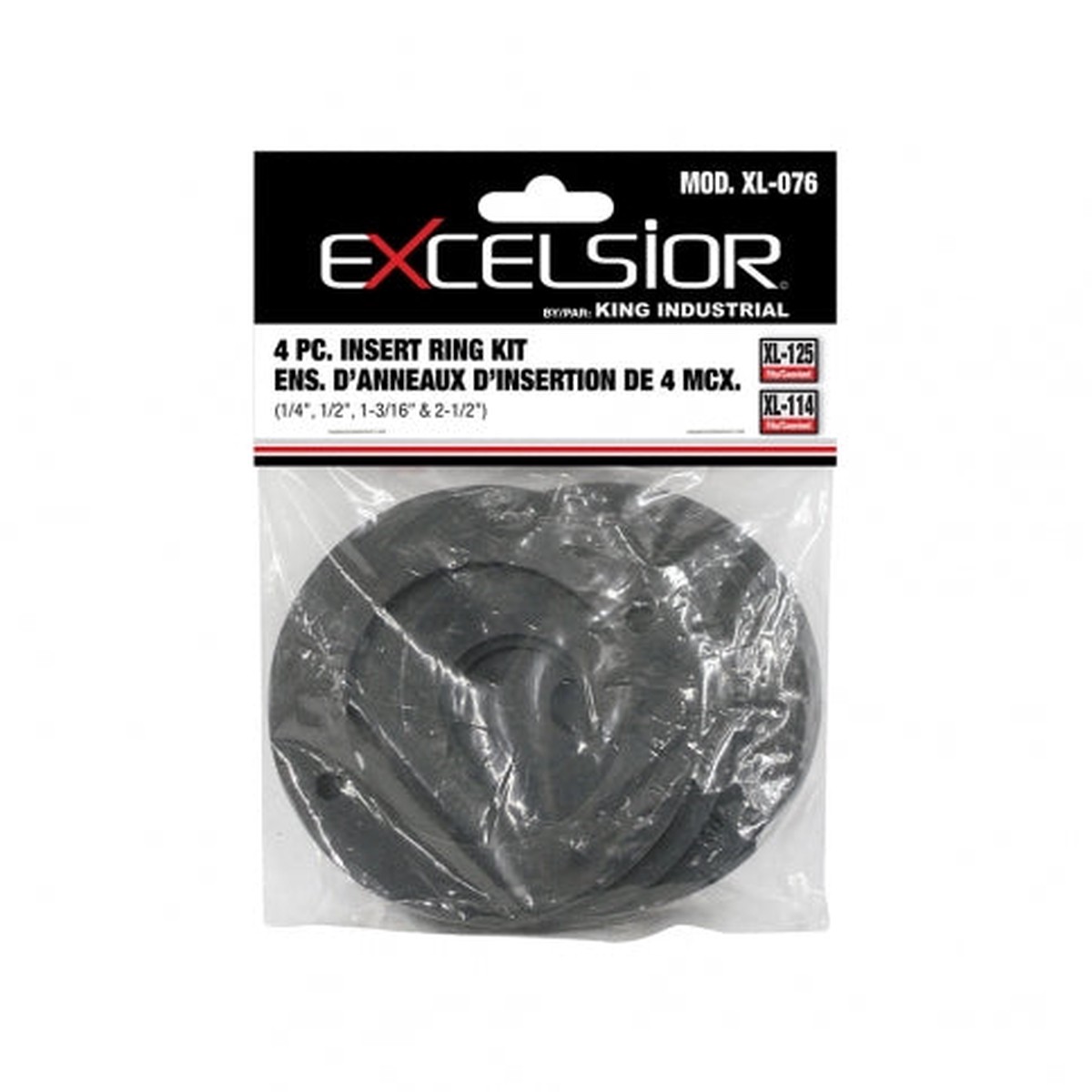 Insert Ring - King Canada Insert Ring Kit, 4 pc. (1/4, 1/2, 1-3/8, 2-1/2), 36, XL-076