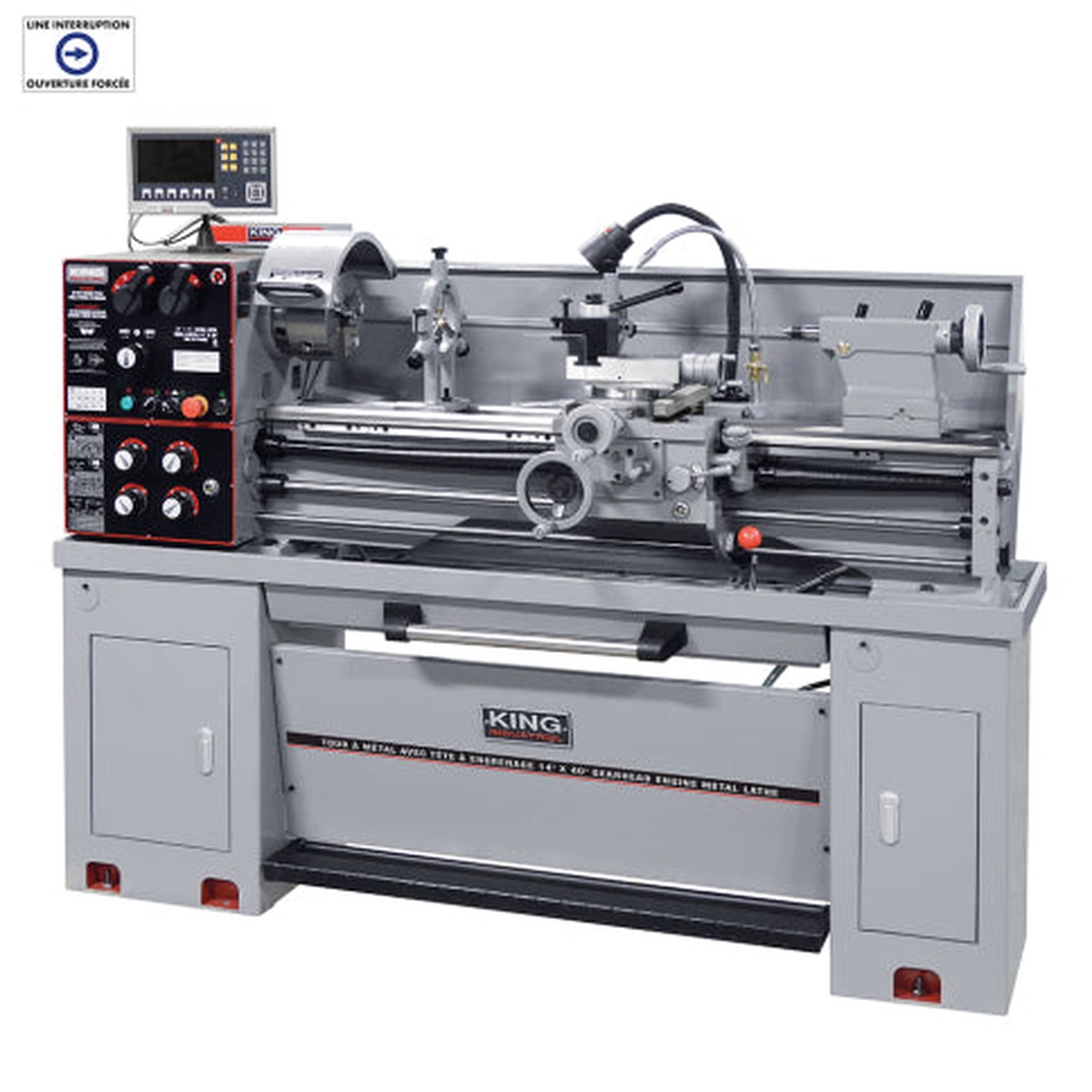 Lathe - King Canada 14" x 40" Metal Lathe/Taper Attachment/Dro, KC-1440ML-2/54/DRO