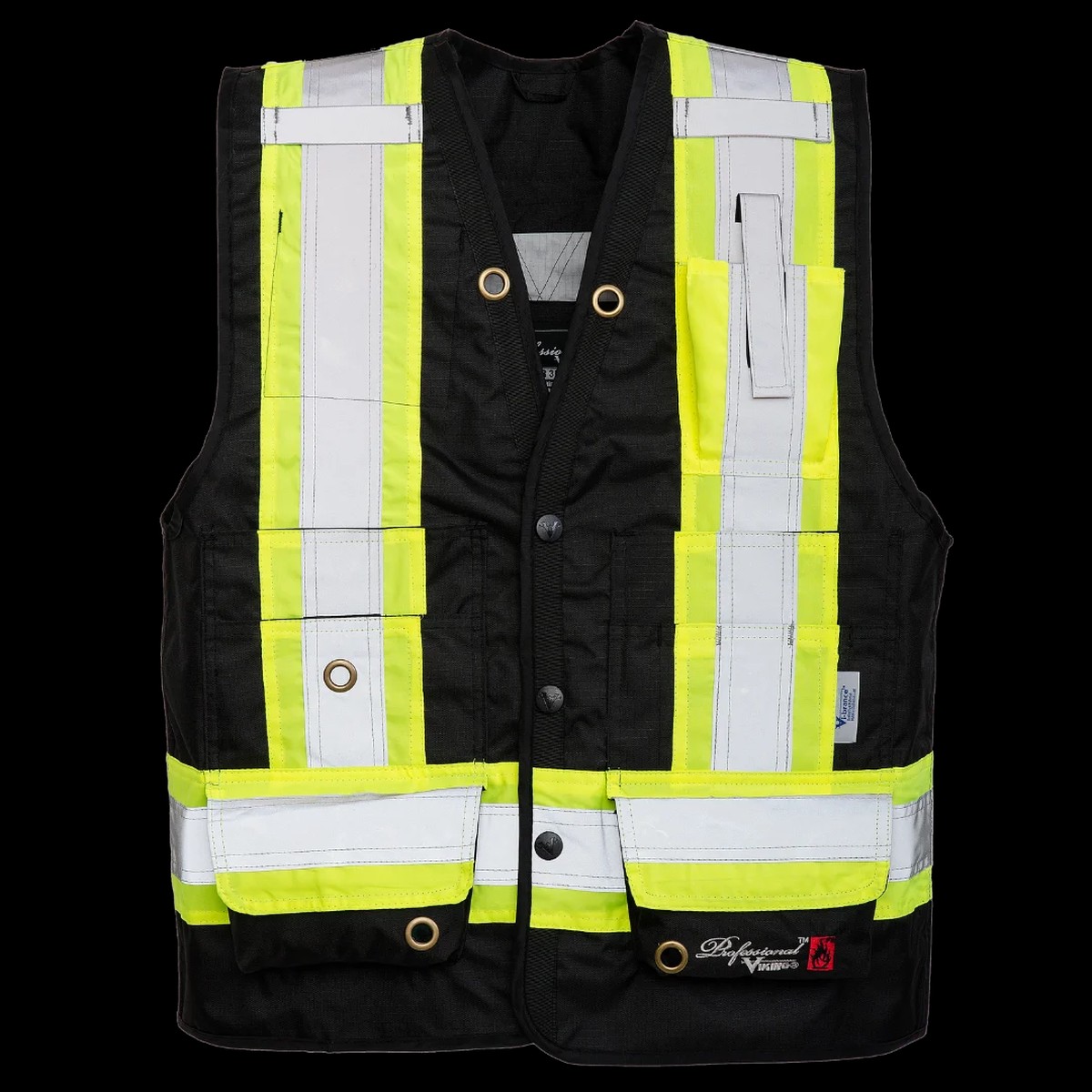 Safety Vest - Viking Professional Journeyman 300D Trilobal Rip-stop FR Surveyor Vest, 3995FR
