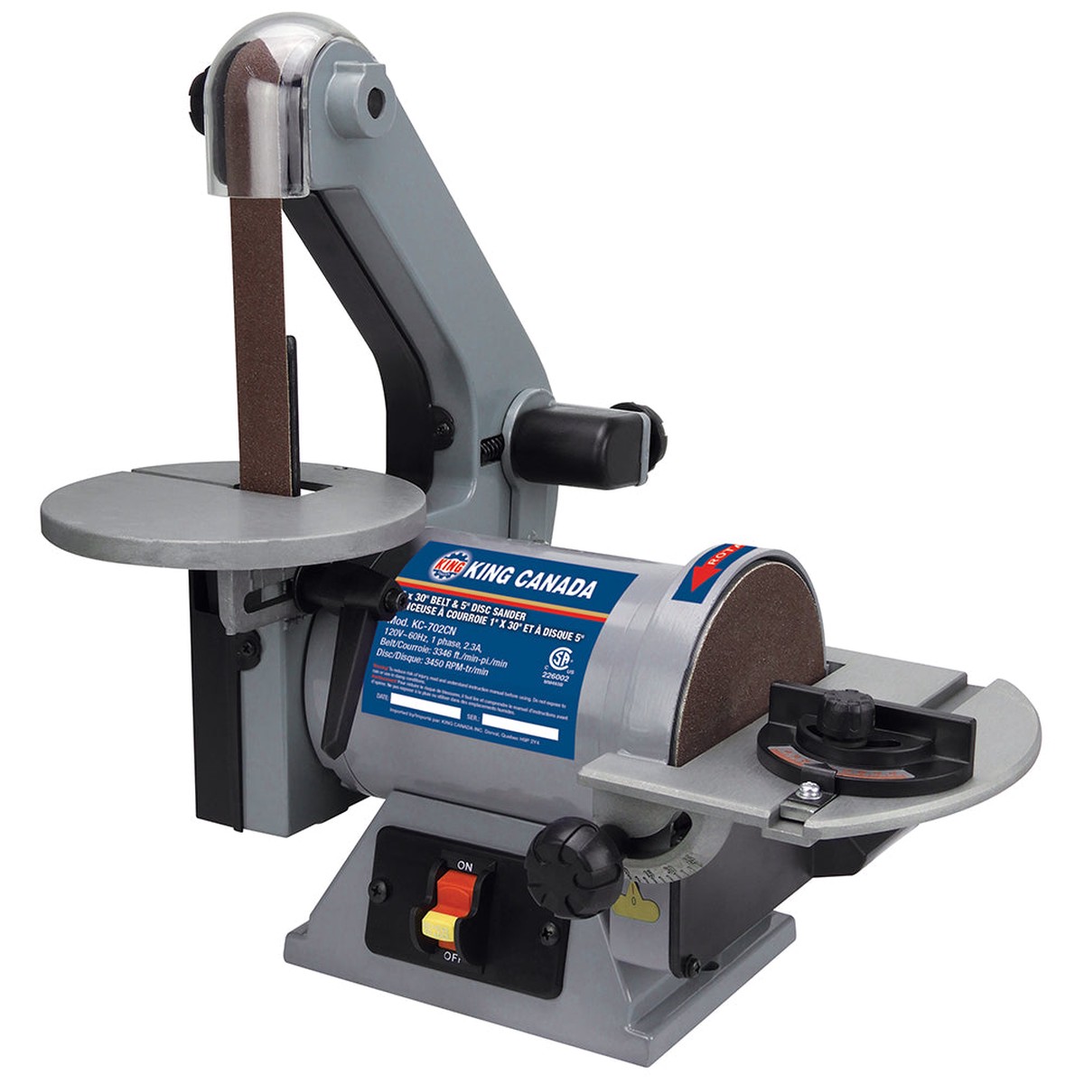 Sander - King Canada 1"x30" Belt x 5" Disc Sander, KC-702CN