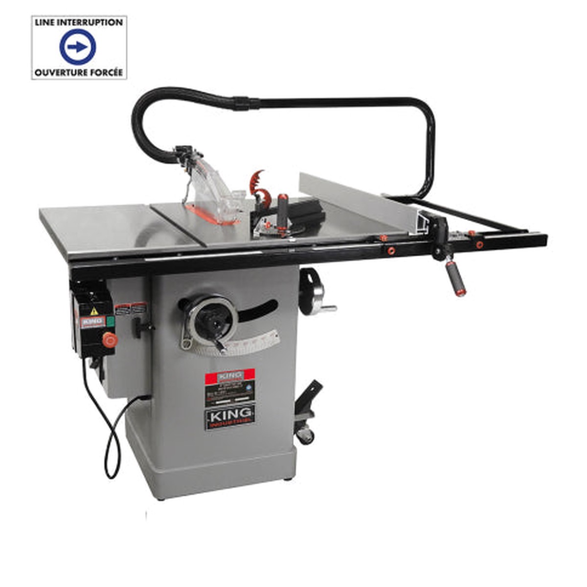 Table Saw - King Canada 10" Cabinet Table Saw with 50" Rip Fence System & Extension Table, KC-10FXT/L50/50