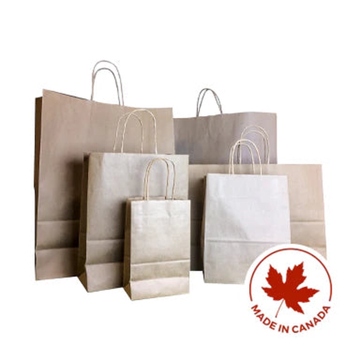 Bag - Kraft Paper Bag with Twist Handle, Multiple Sizes