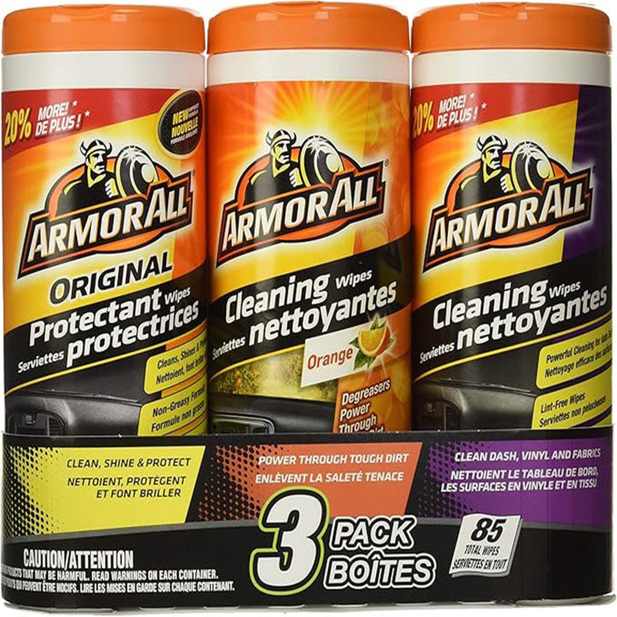 Car Cleaning Wipes - ARMOR ALL PROTECTANT CLEANING WIPES 3PK, 17413B