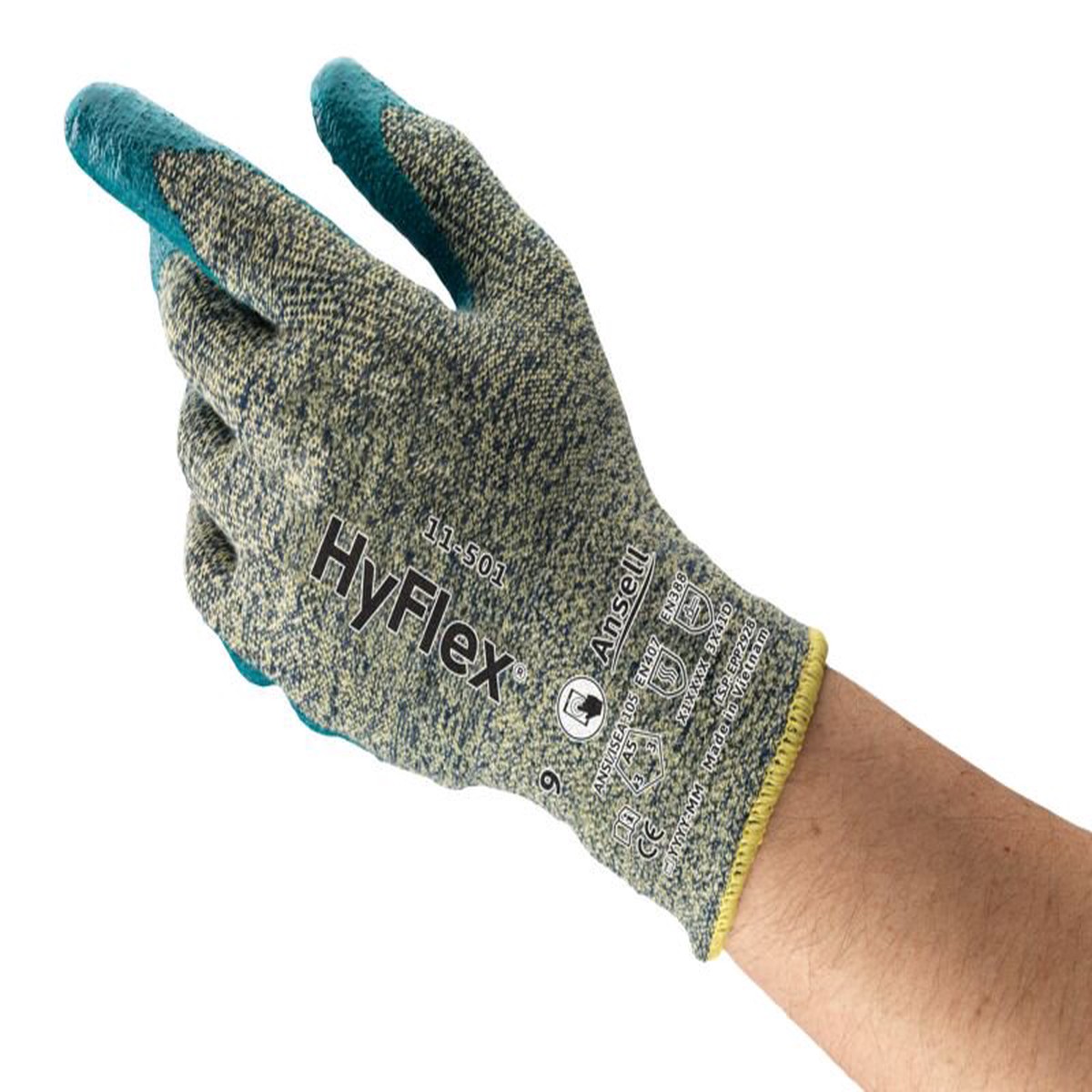 Cut-Resistant Gloves - Ansell HyFlex 11-501, Size Small, 11-501-7