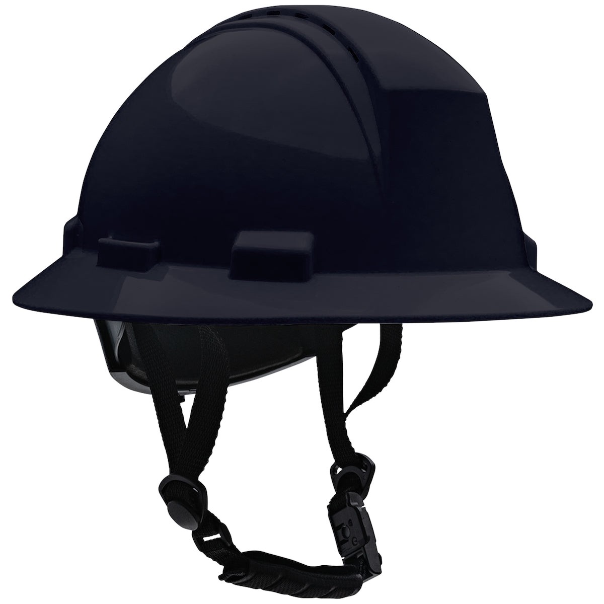 Hard Hat - Kilimanjaro Type II Class C Full Brim Safety Helmet with HDPE Shell, 4-Point Textile Suspension, Wheel Ratchet Adjustment Vented, With 4-Point Chinstrap, HP642RV-MCH