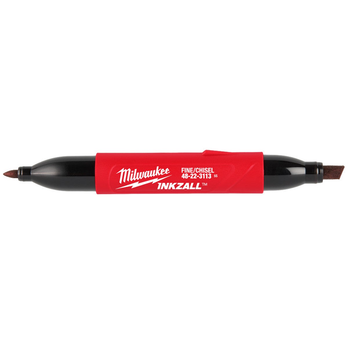 Jobsite Marker - Milwaukee INKZALL Double Sided Black Jobsite Marker Fine Point & Chisel Tip, 48-22-3113