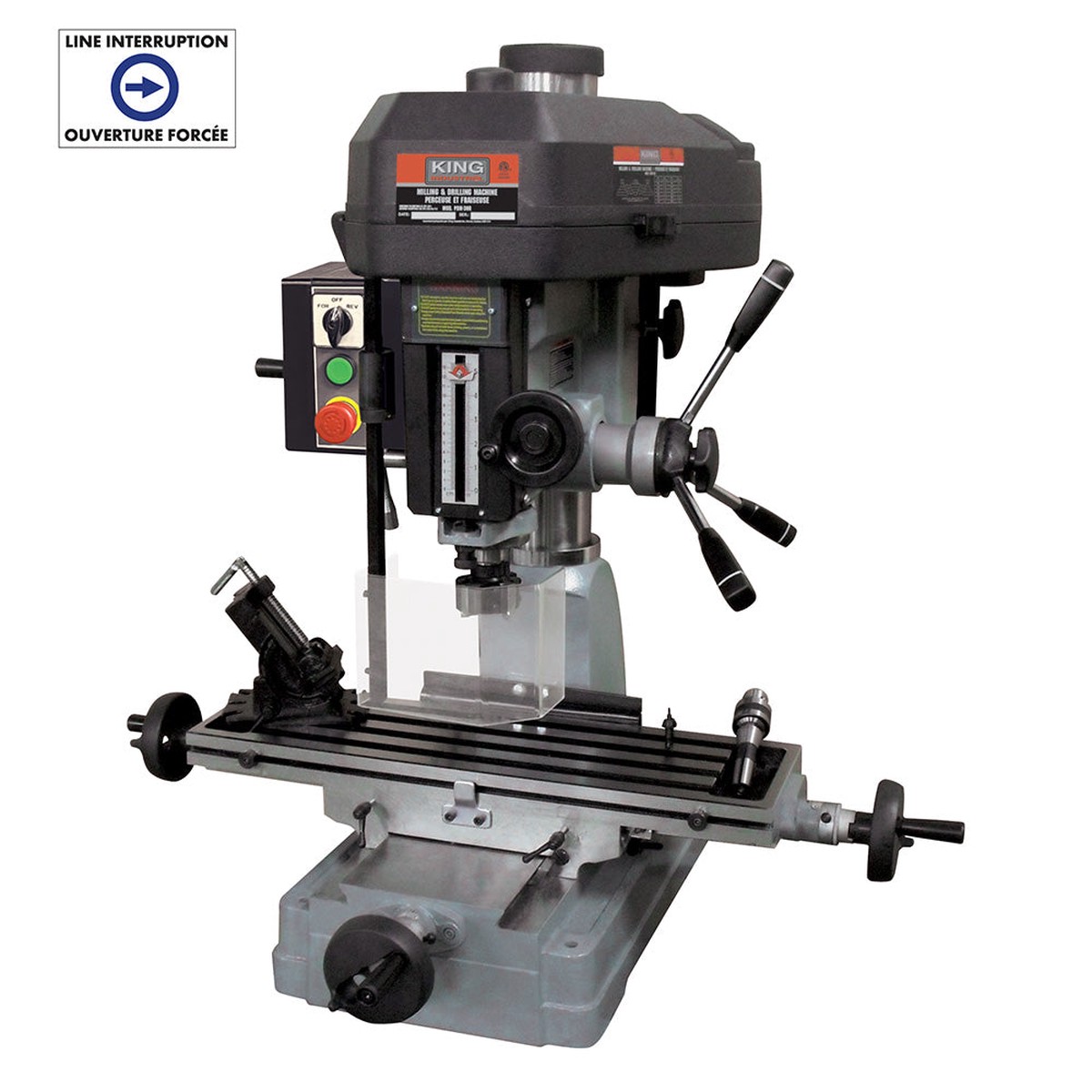 Milling Machine - King Canada Milling/Drilling Machine, 16.5, 2 HP, 220V- Fwd/Rev Switch, PDM-30R