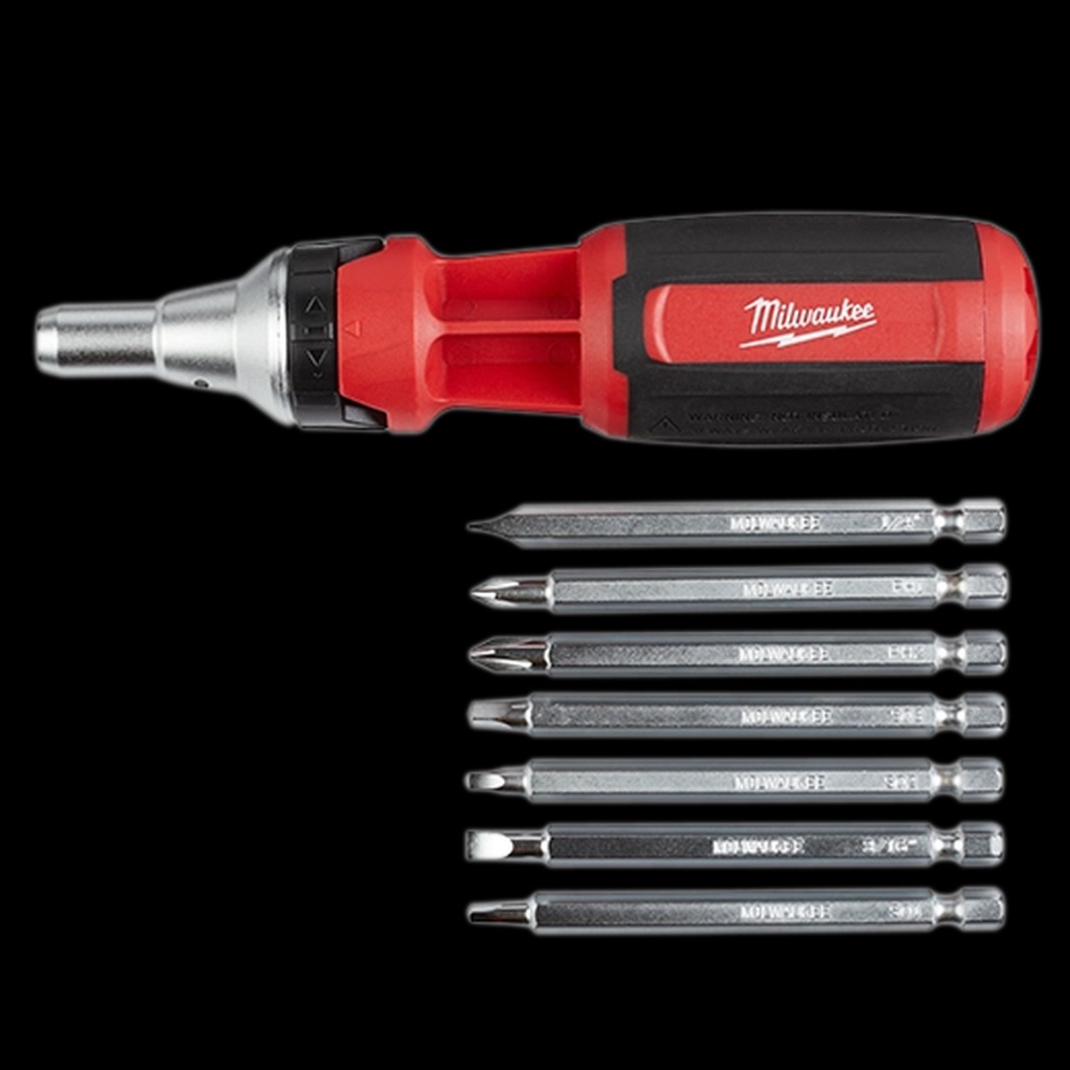 Screwdriver - Milwaukee 9-in-1 Square Drive Ratcheting Multi-bit Driver, 48-22-2322
