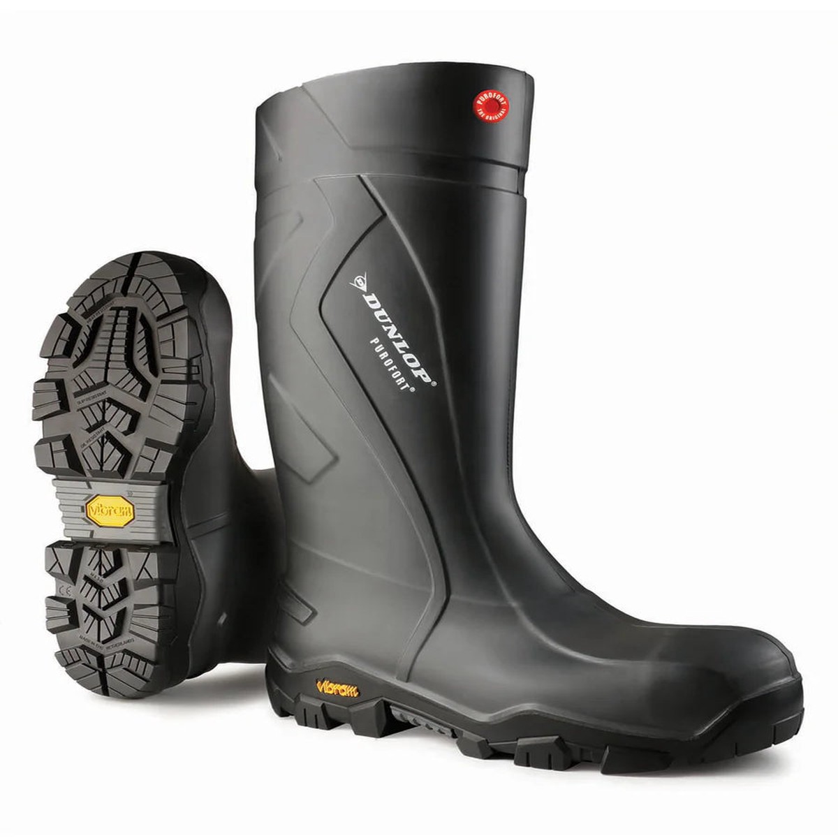 Work Boots - Dunlop Purofort+ Expander Safety, Charcoal | PU Work Boots | Vibram XSWork, D002A33-11