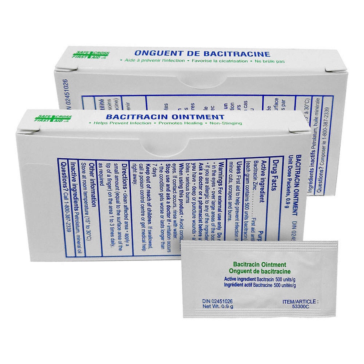 Antibiotic Ointment - Safecross Bacitracin Zinc, First Aid Antibiotic Ointment, 0.9 g, 6/Unit Box, 05793