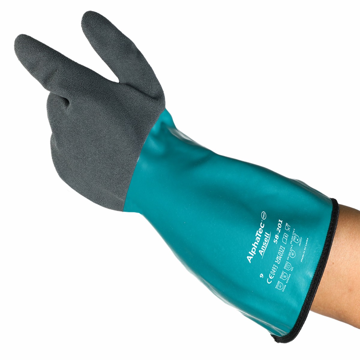Chemical Resistant Gloves - Ansell AlphaTec Versatile Chemical and Environmental Protective Gloves, 58-201