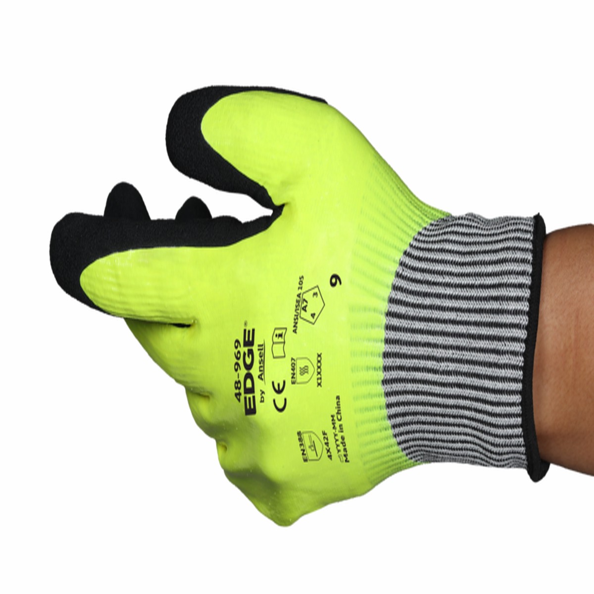 Cut Resistant Gloves - Ansell EDGE Secure Grip High Cut Resistant Oil-Repellent Gloves, 48-969