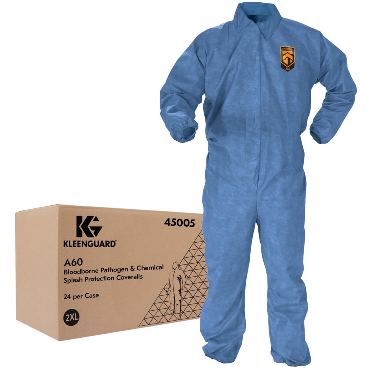 Disposable Coverall - Ansell KleenGuard A60 Coveralls, 2XL (Case of 24), 45005