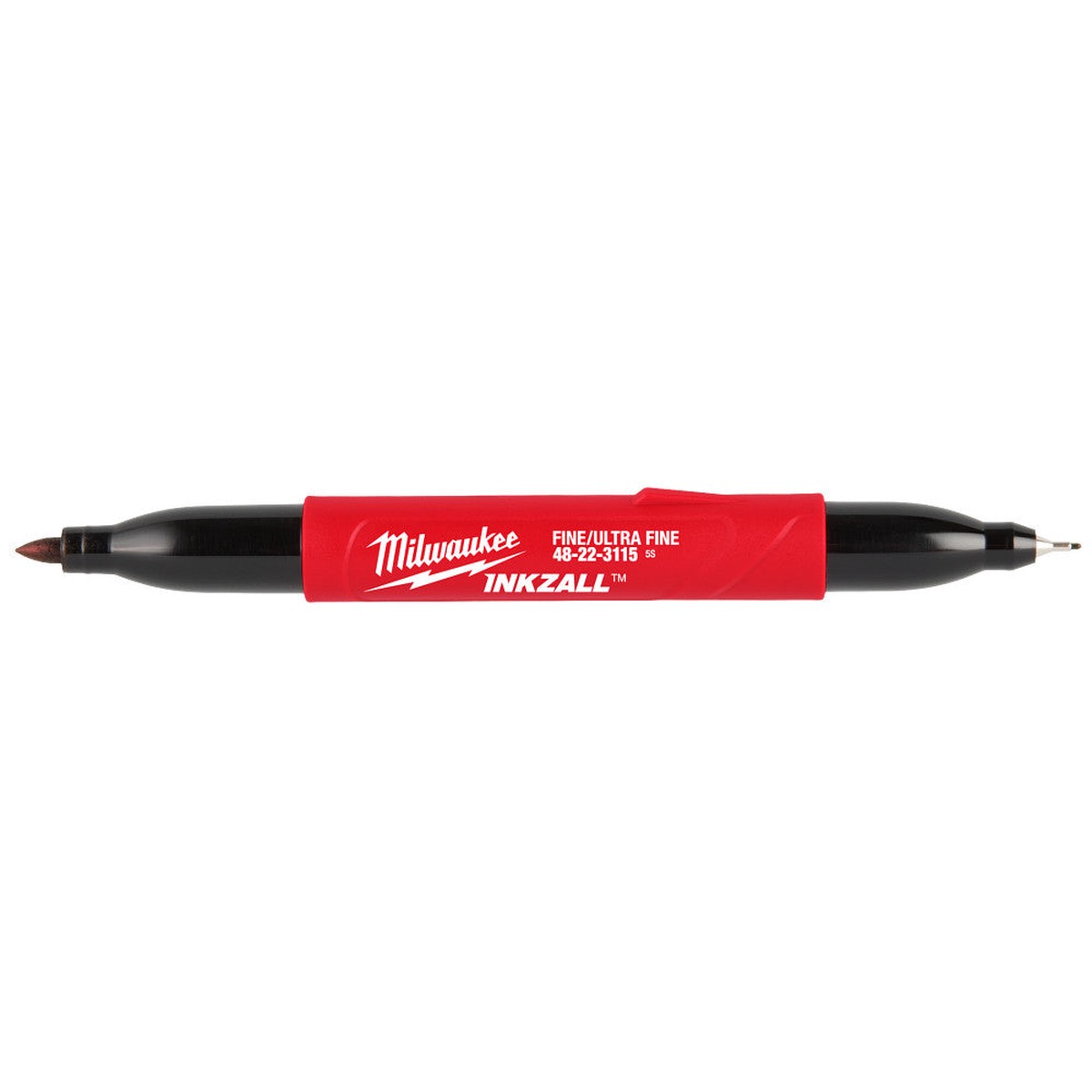 Jobsite Marker - Milwaukee INKZALL Double Sided Black Jobsite Marker Ultra Fine & Fine Point, 48-22-3115