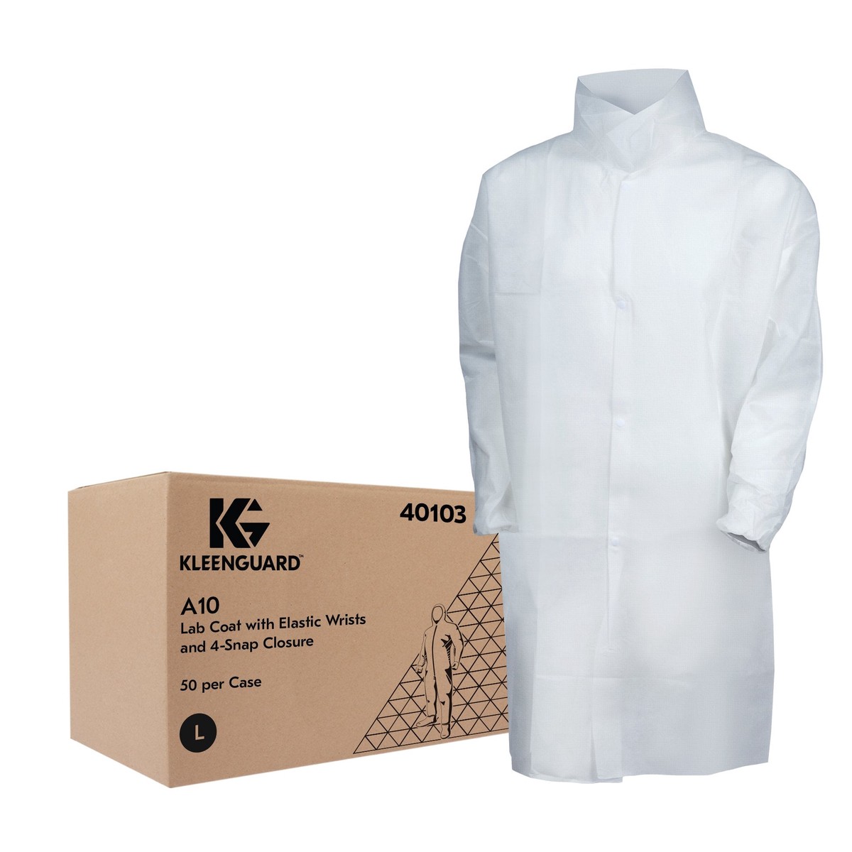 Lab Coat - Ansell KleenGuard A10 Lab Coats (Case of 50), Various Sizes
