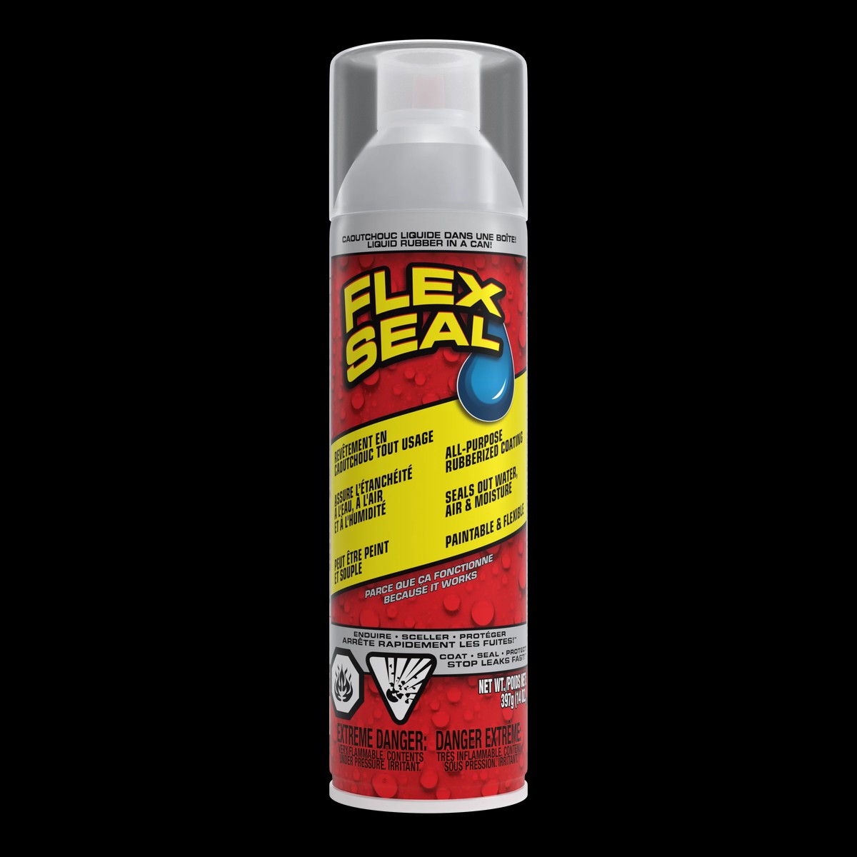 Sealant - Flex Seal Spray 14oz or 17oz Net Weight, Various Colours