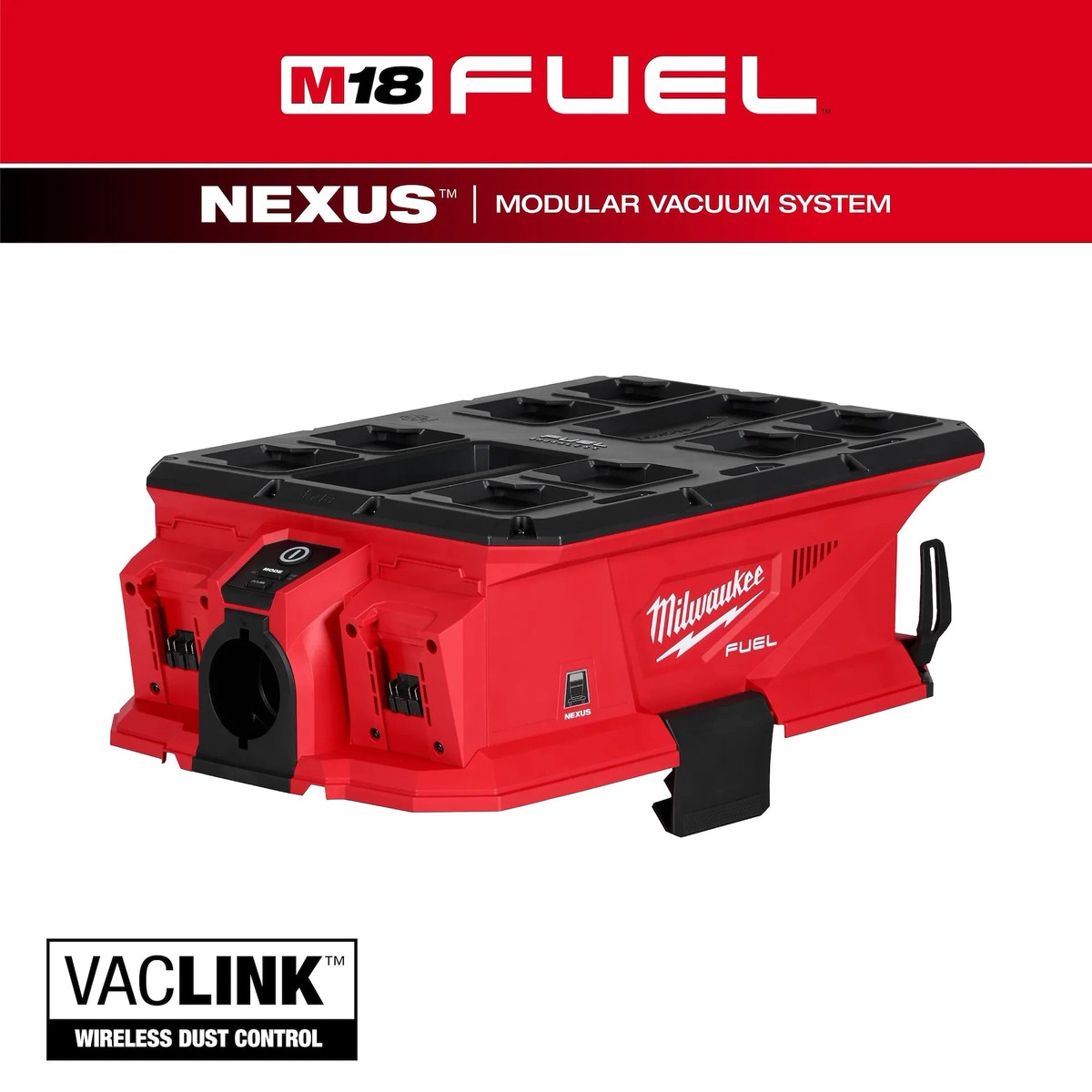 Vacuum - Milwaukee M18 FUEL NEXUS Dual Battery Wet/Dry Vacuum Motor Head w/ PACKOUT Compatibility & VACLINK (Tool Only), 0926-20
