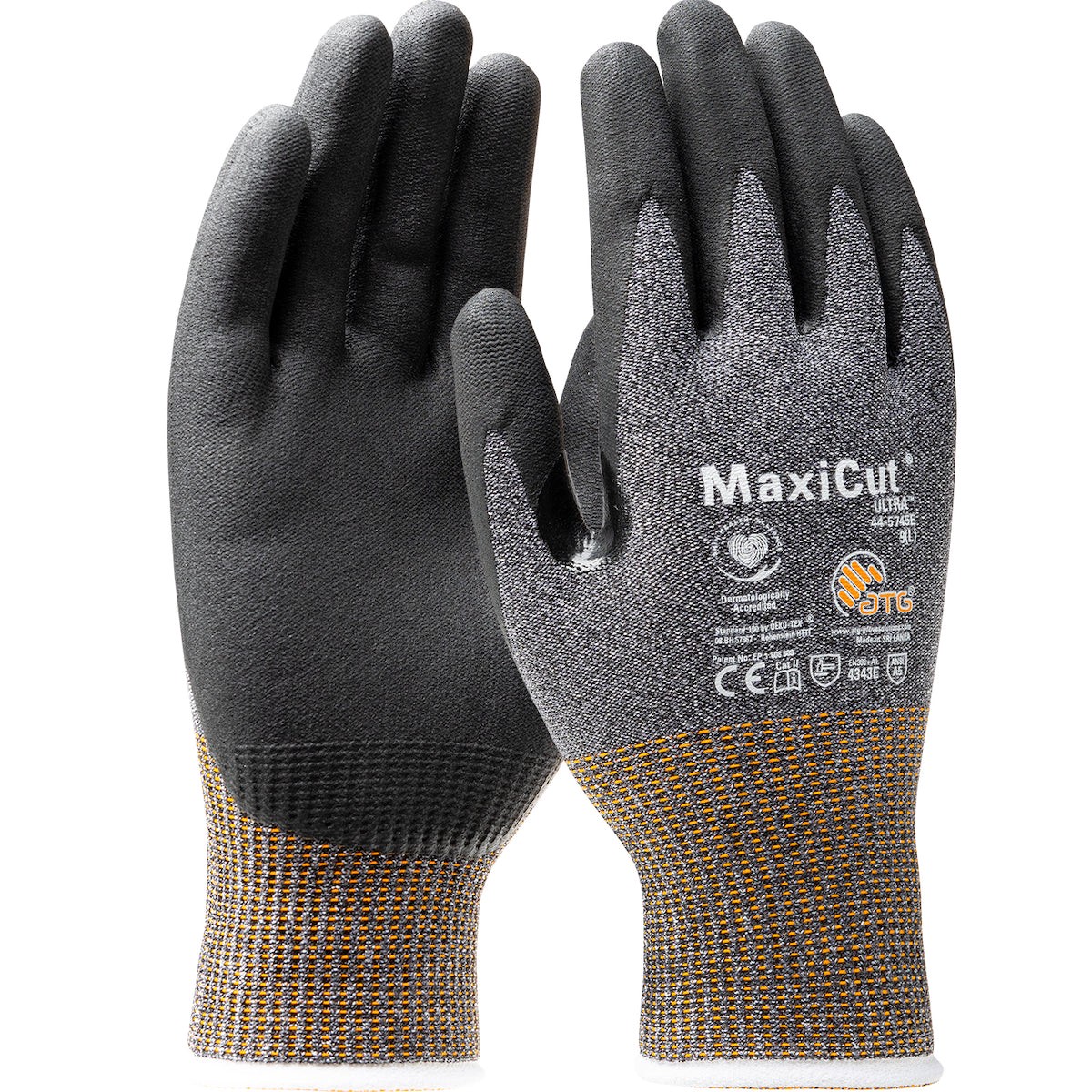 Cut Resistant Gloves - MaxiCut Ultra Seamless Knit Engineered Yarn with Premium Nitrile Coated MicroFoam Grip on Palm & Fingers - Touchscreen Compatible, 44-5745E