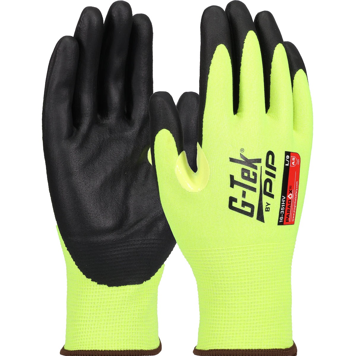 Cut Resistant Gloves - PIP G-Tek Paradox Hi-Vis Seamless Knit PolyKor Blended Glove 21 Gauge - Touchscreen Compatible, 16-351HV