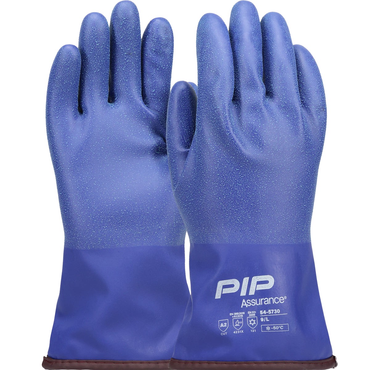 Gloves - PIP Assurance Polyurethane Dipped Glove with Acrylic Liner and Rough Finish - Gauntlet Cuff - 12" Length, 54-5730