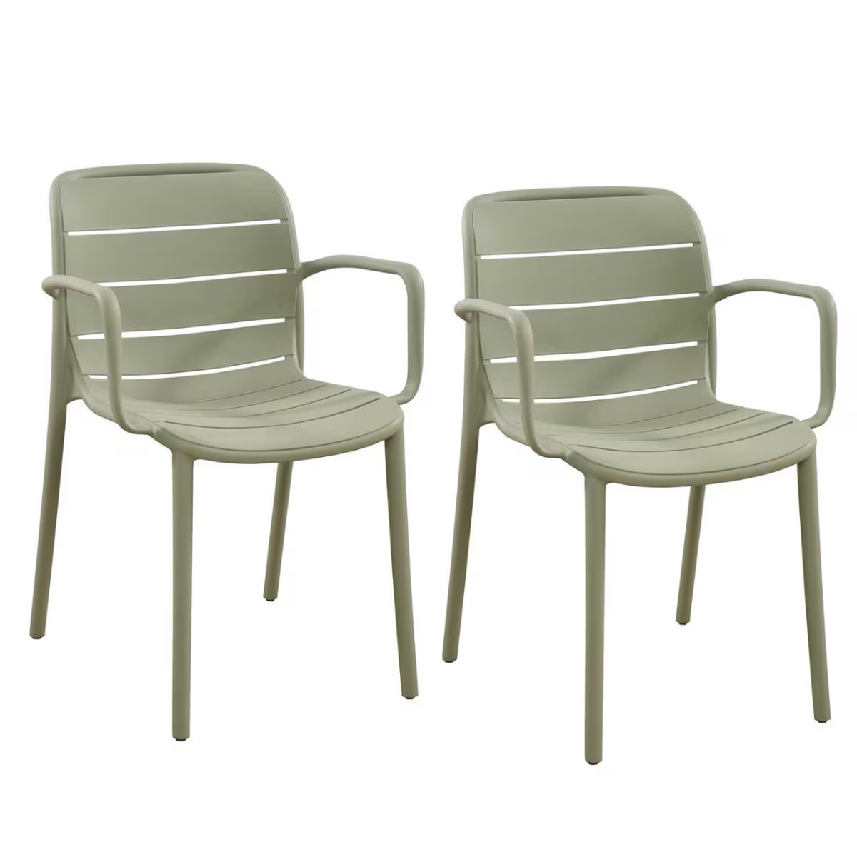 Outdoor Furniture - Patioflare+ Recycled Plastic Stacking Chairs 2PK, Green or Cream, PF11174 / PF11166