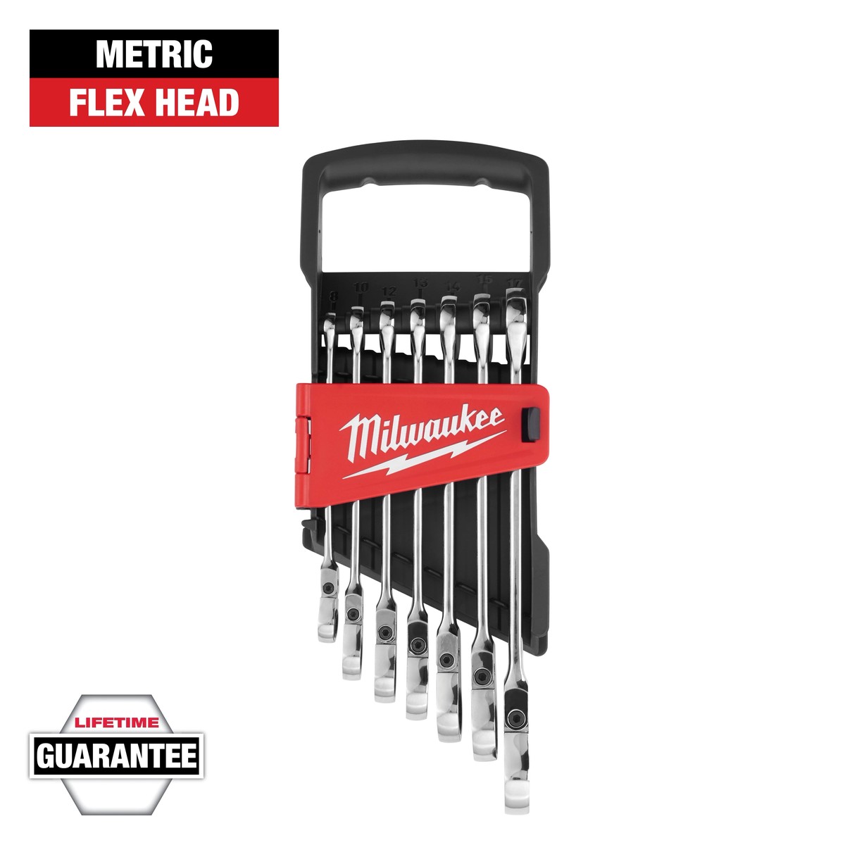 Combination Wrenches - Milwaukee 7pc Metric Flex Head Ratcheting, 48-22-9529