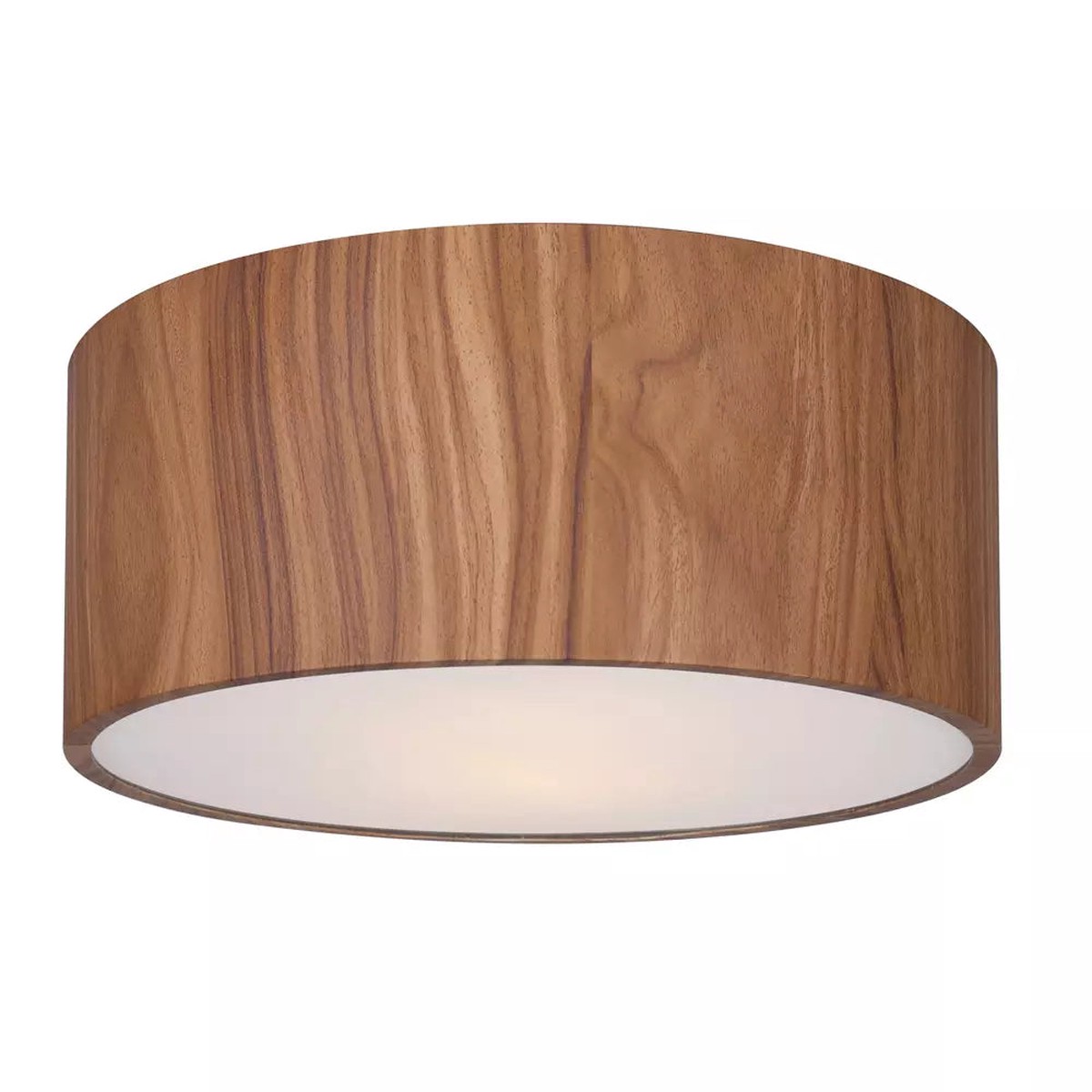 Flush Mount - Canarm DEXTER 13" Faux Wood Flush Mount Light, IFM318A13BKW
