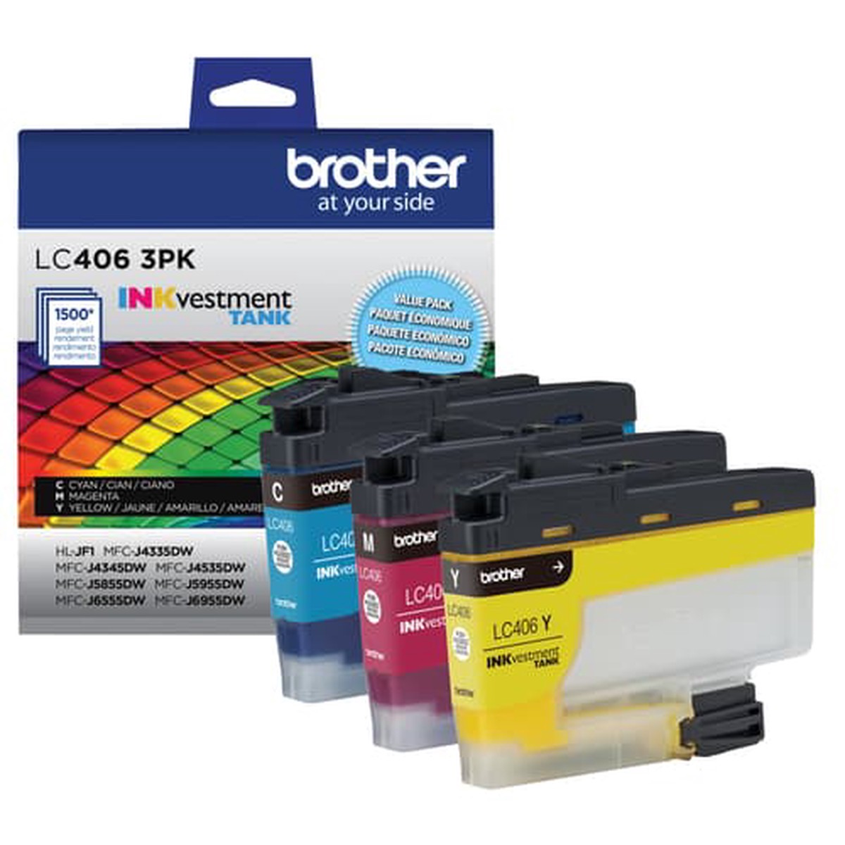 Ink Cartridge - Brother INKvestment Tank Standard-Yield Colour Ink Cartridge 3-Pack, LC4063PKS