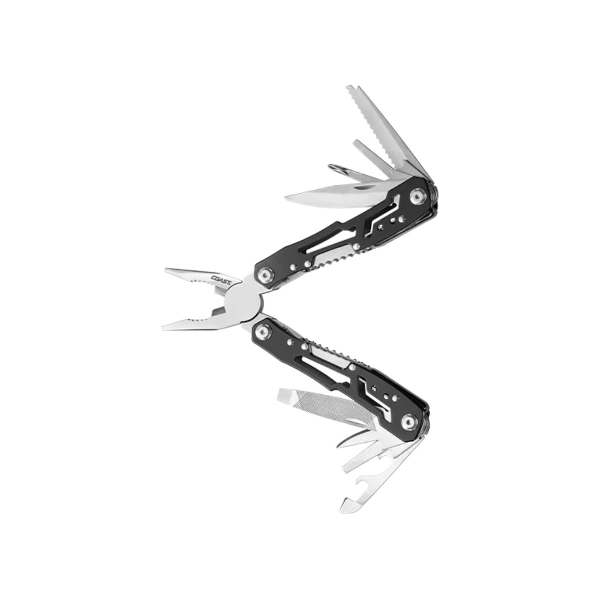 Multi-Tool - COAST CT220 11-Tool Multi-Tool Black Handle, Silver Jaws; 4.0" Overall Length, 30846