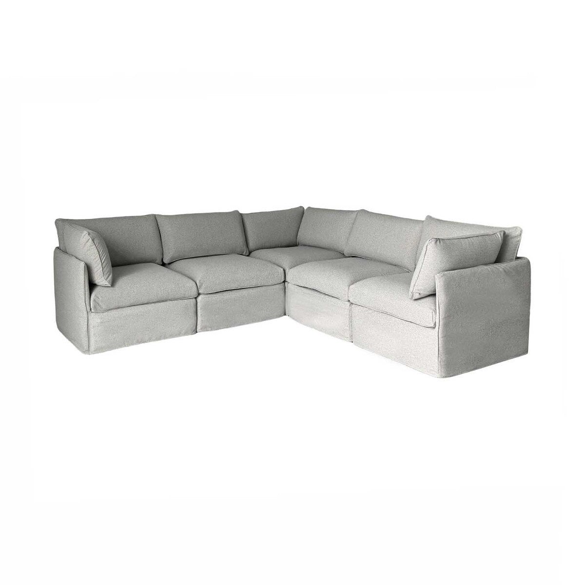 Outdoor Furniture - Patioflare Flexiform Modular L-Shape Patio Sofa Set, Grey or Blue, PF11395 / PF11396