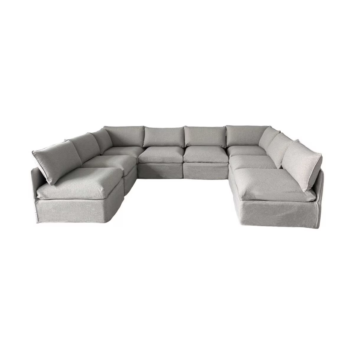 Outdoor Furniture - Patioflare Flexiform U-Shape Modular Patio Sofa Set, Grey or Blue, PF11397 / PF11398