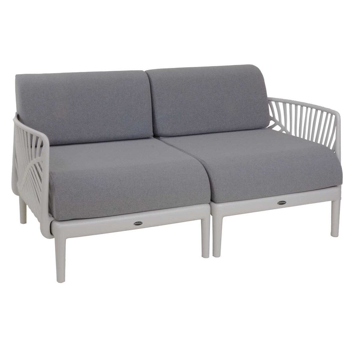 Outdoor Furniture - Patioflare+ Recycled Plastic Leaf Modular Love Seat, Grey, PF11399