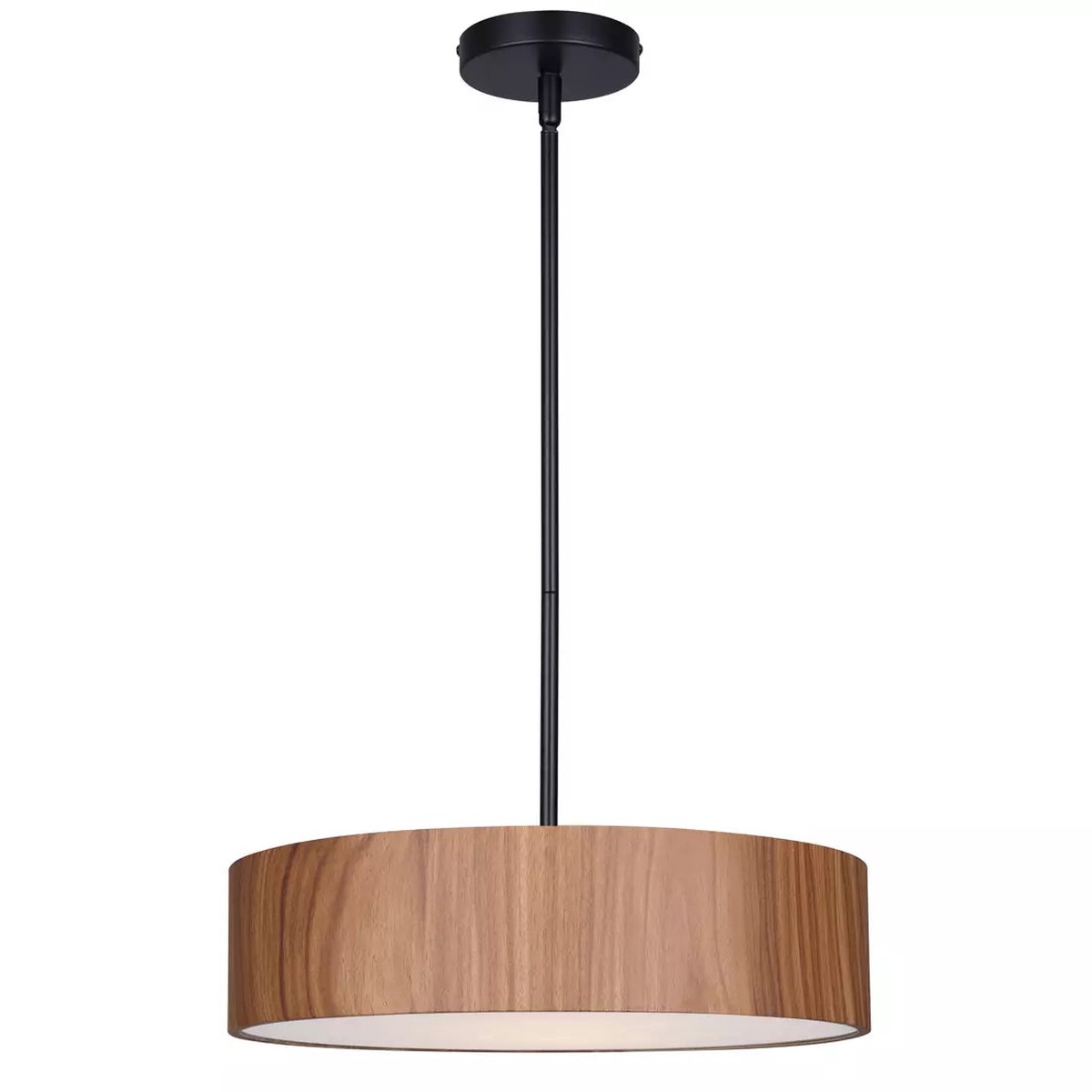 Pendant Light - Canarm DEXTER 15 3/4" Faux Wood Pendant Light, IPL318A03BKW16