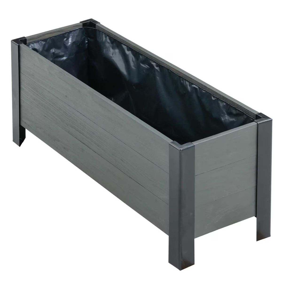 Planter - Grapevine Low-Profile Planter, FSC Recycled Wood, 37" x 12.6", Grey, PL10684 MO