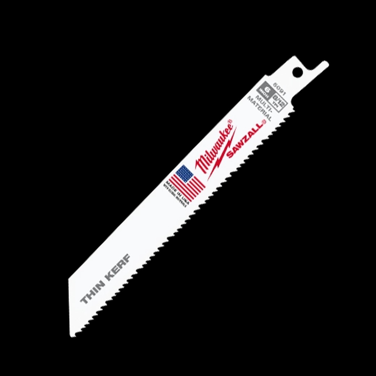 Saw Blades - Milwaukee 6" 8/12 TPI Sawzall Blades (Pack of 5), 48-00-5091