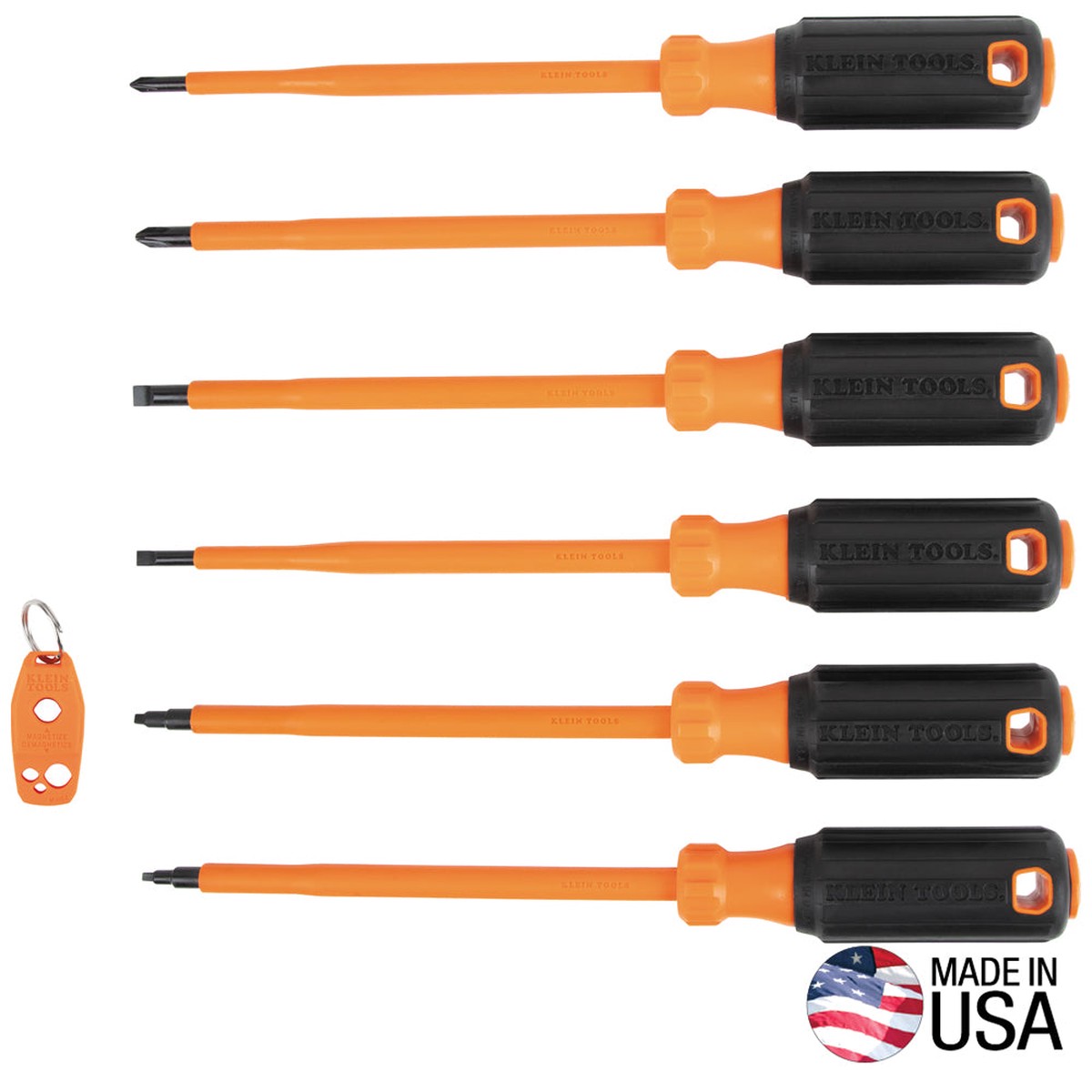 Screwdriver Set - Klein Tools Insulated Screwdriver Set Plus Magnetizer, 7-Piece, 85077INSR