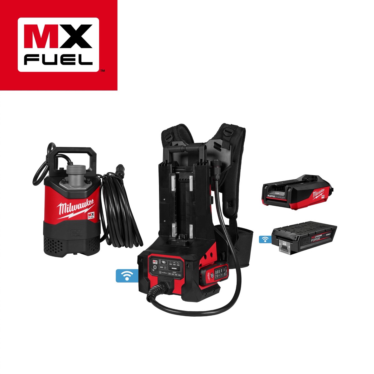 Submersible Pump - Milwaukee MX FUEL 1HP 2" Submersible Pump Kit, MXF211-1XC