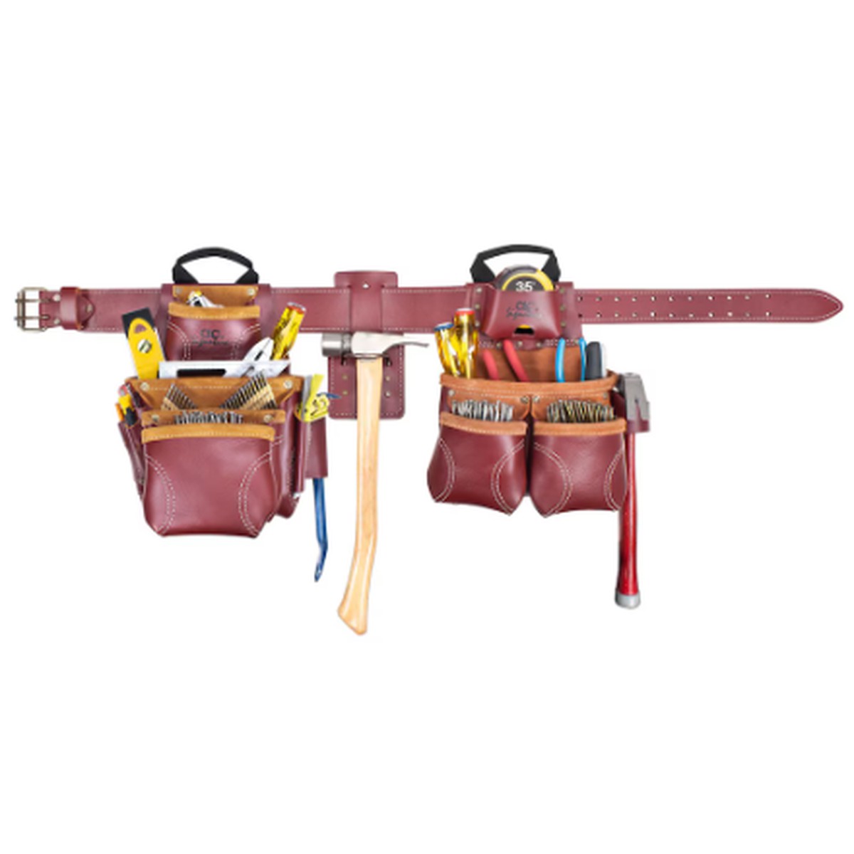 Tool Belt - Kuny's 19 Pocket Top of the Line Pro Framer's Heavy Duty Leather Combo System, Large or X-Large, 21455 / 21455X