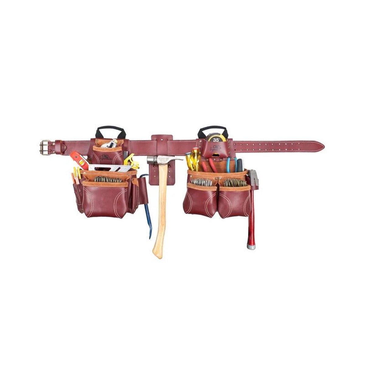 Tool Belt - Kuny's Pro Farmer's Heavy-Duty Leather Combo System, Large or X-Large - 18 Pockets, 21453 / 21453X