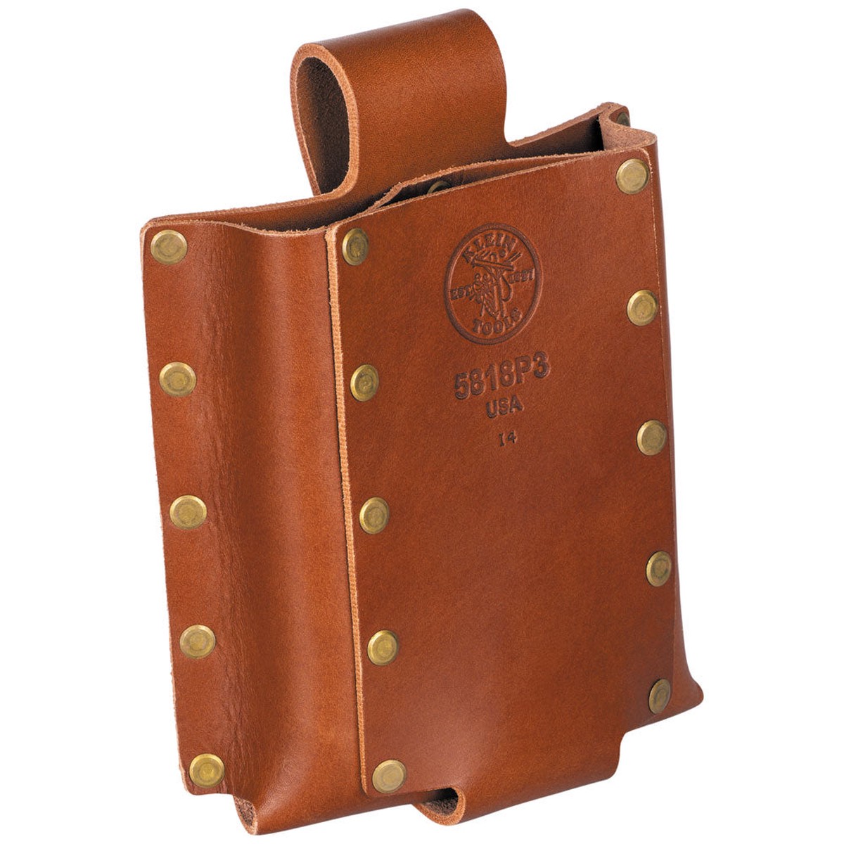 Tool Holder - Klein Tools 3-Pocket Full-Grain Russet Leather, 5818P3