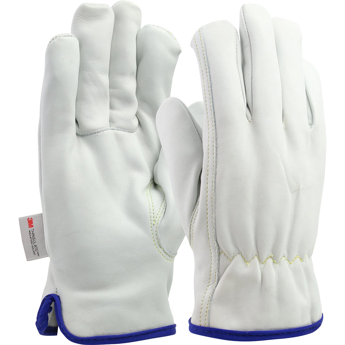 Winter Work Gloves - PIP Premium Top Grain Cowhide Leather Drivers Glove with 3M Thinsulate Lining - Keystone Thumb (Pack of 12), GP77269