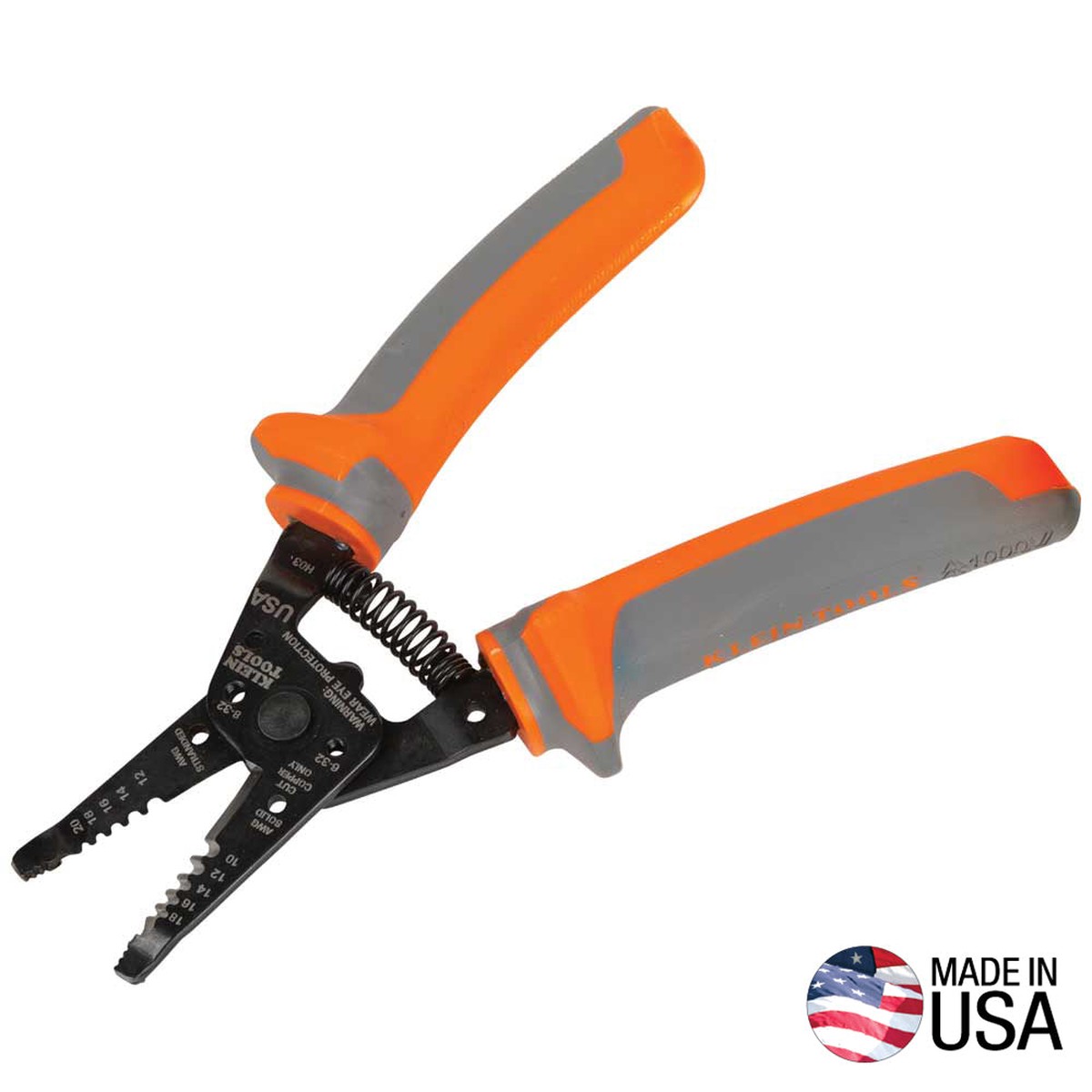 Wire Stripper & Cutter - Klein Tools Insulated Klein-Kurve Wire Stripper and Cutter, 11055RINS