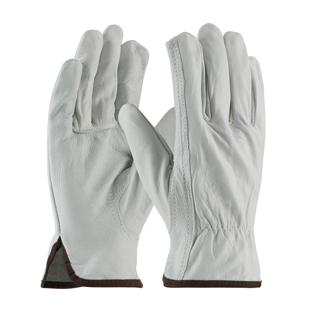Work Gloves - PIP Economy Grade Top Grain Cowhide Leather Drivers Glove - Keystone Thumb (Pack of 12), GP68162