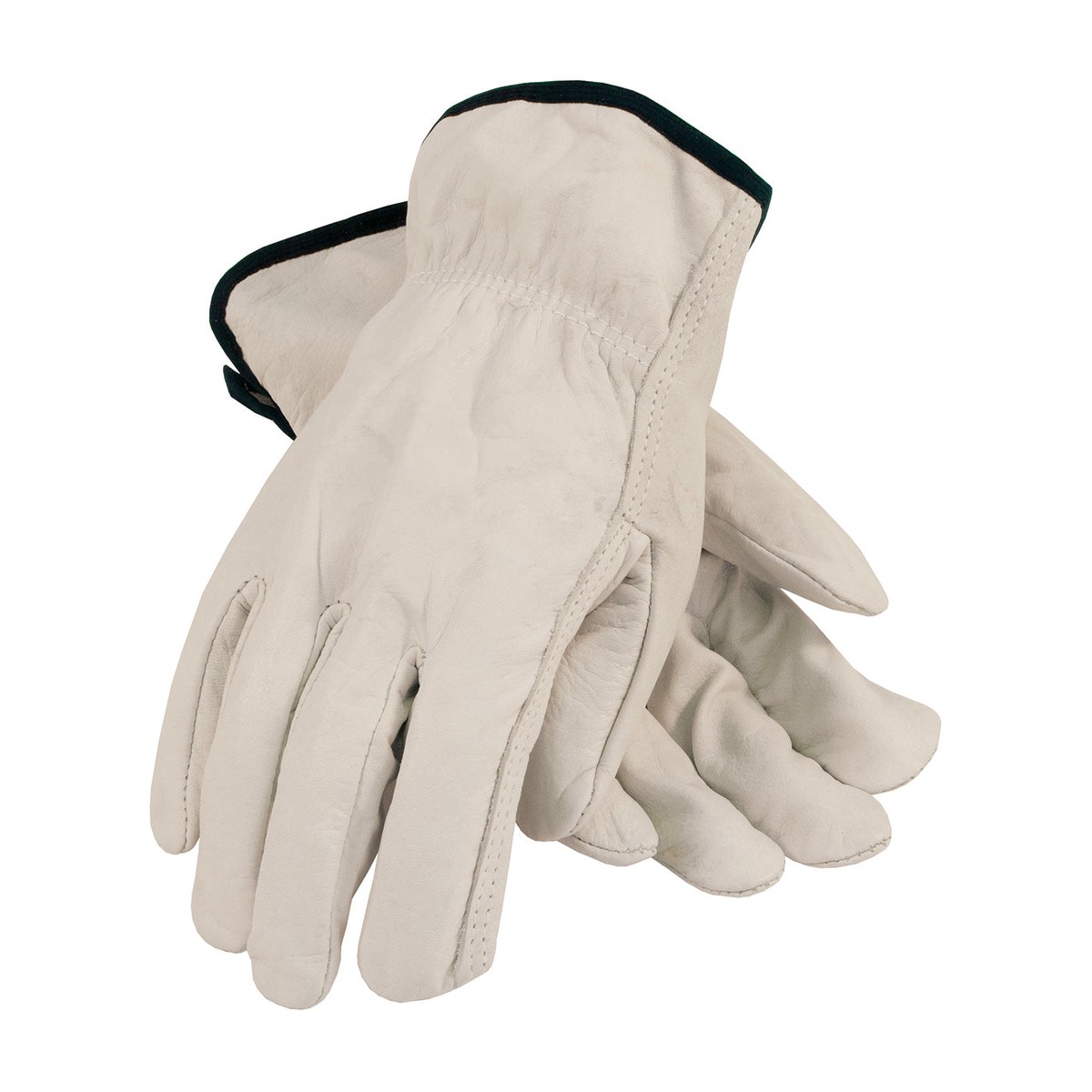 Work Gloves - PIP Economy Grade Top Grain Cowhide Leather Drivers Glove - Straight Thumb (Pack of 12), GP68105